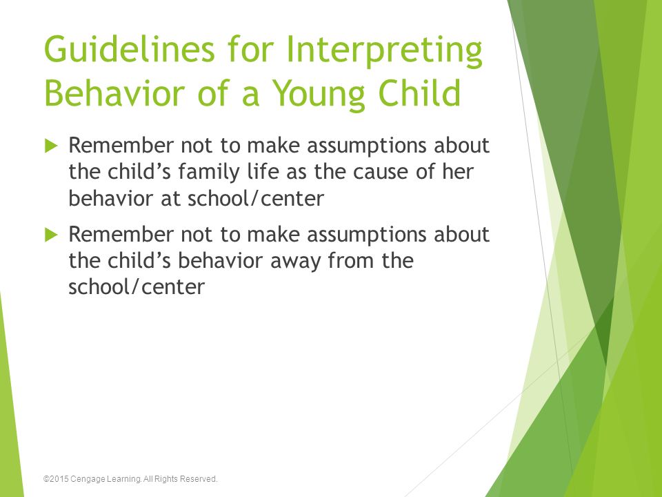 Guidelines for Interpreting Behavior of a Young Child