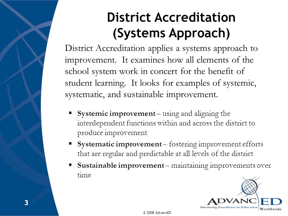 District Accreditation (Systems Approach)