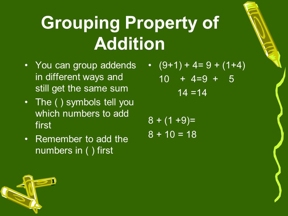 Grouping Property of Addition