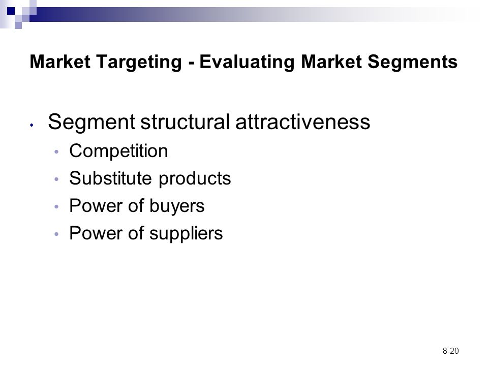 Market Targeting - Evaluating Market Segments