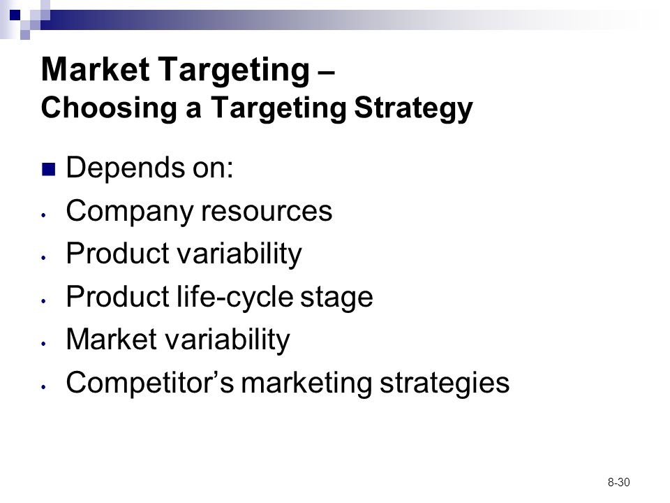 Market Targeting – Choosing a Targeting Strategy
