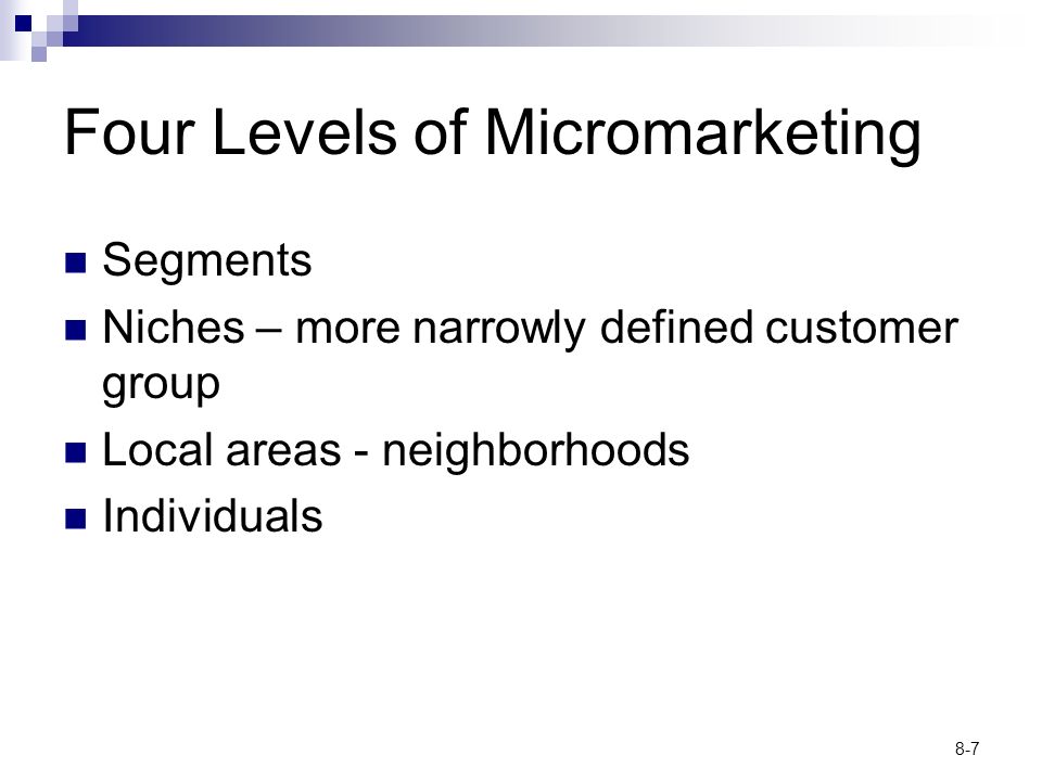 Four Levels of Micromarketing