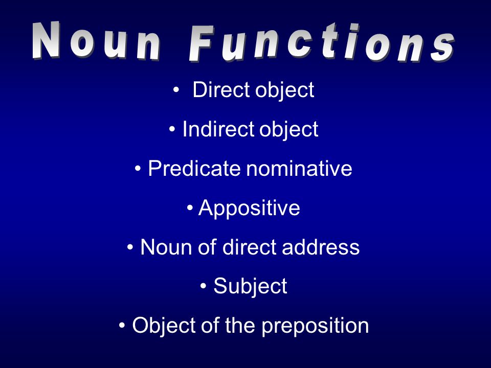 Object of the preposition