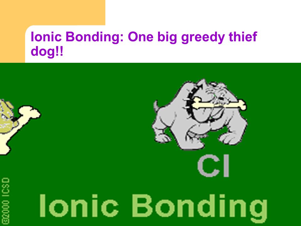 Ionic Bonding: One big greedy thief dog!!