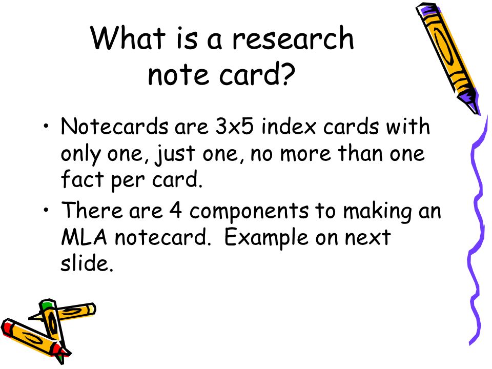 What is a research note card