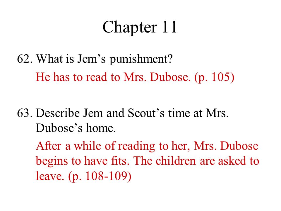 Chapter What is Jem’s punishment