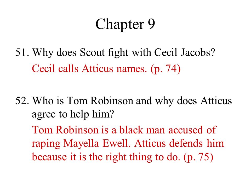 Chapter Why does Scout fight with Cecil Jacobs