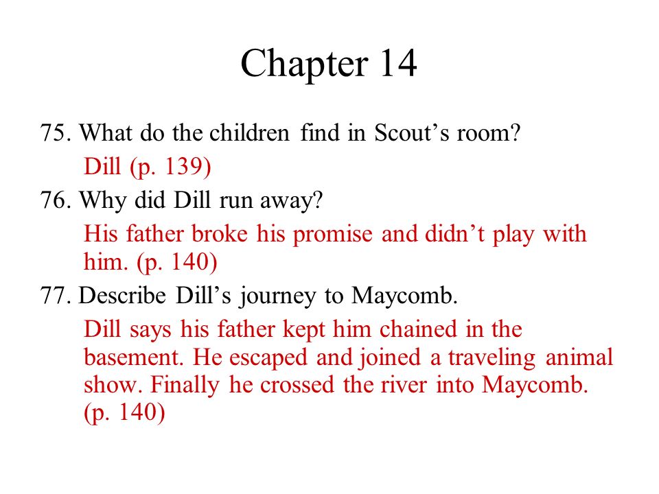 Chapter What do the children find in Scout’s room