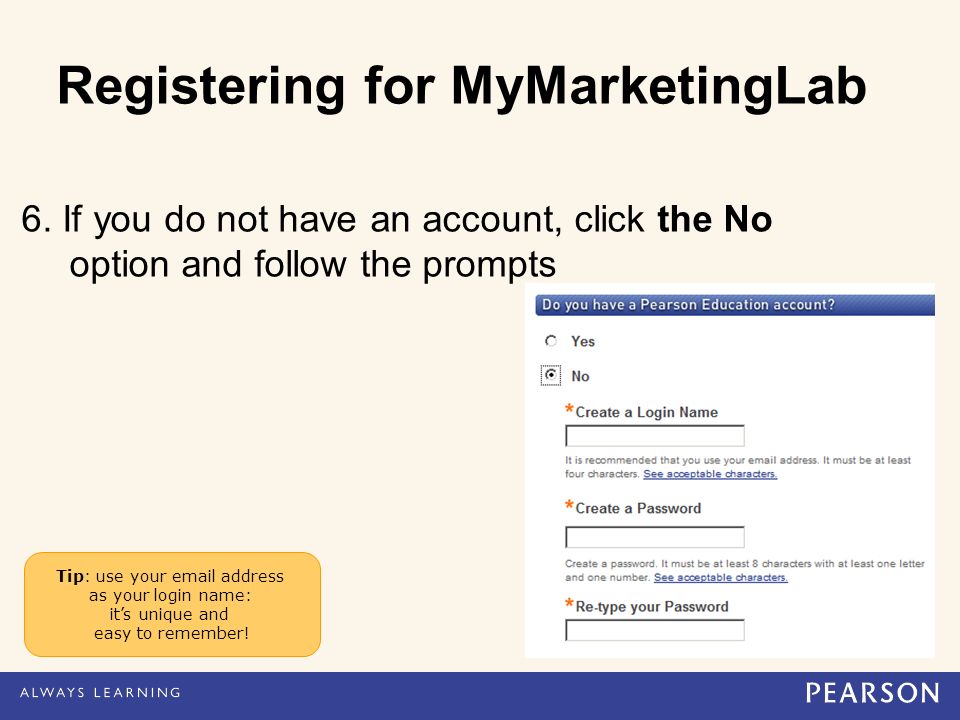 Registering for MyMarketingLab