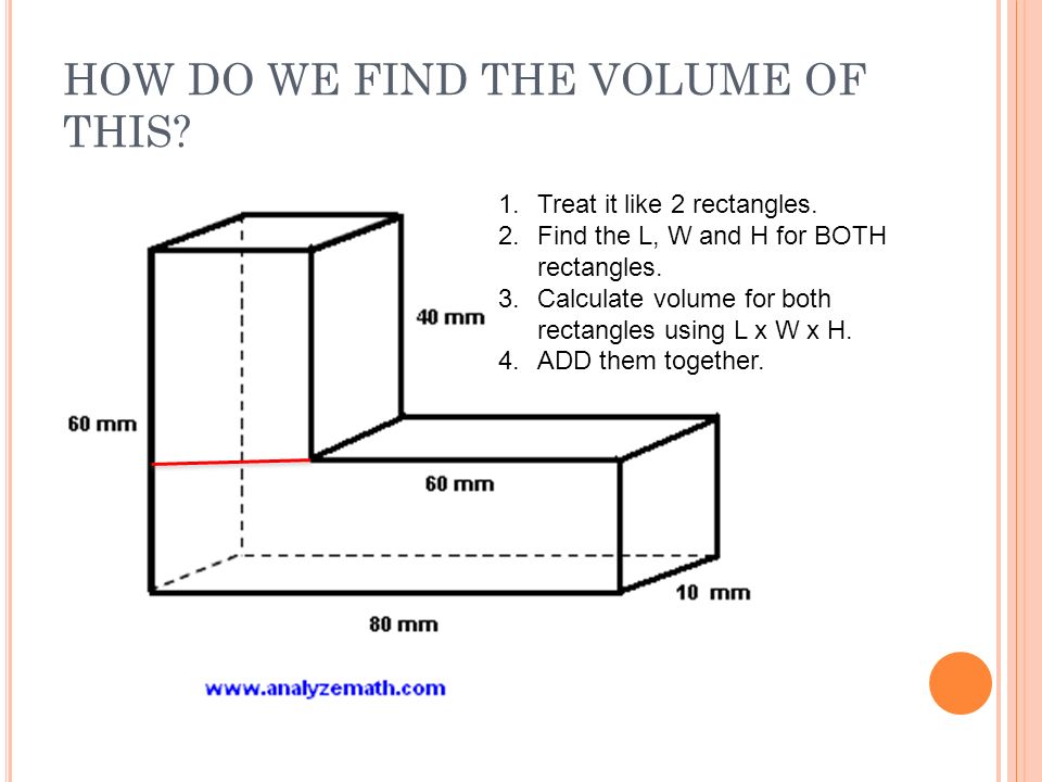 HOW DO WE FIND THE VOLUME OF THIS