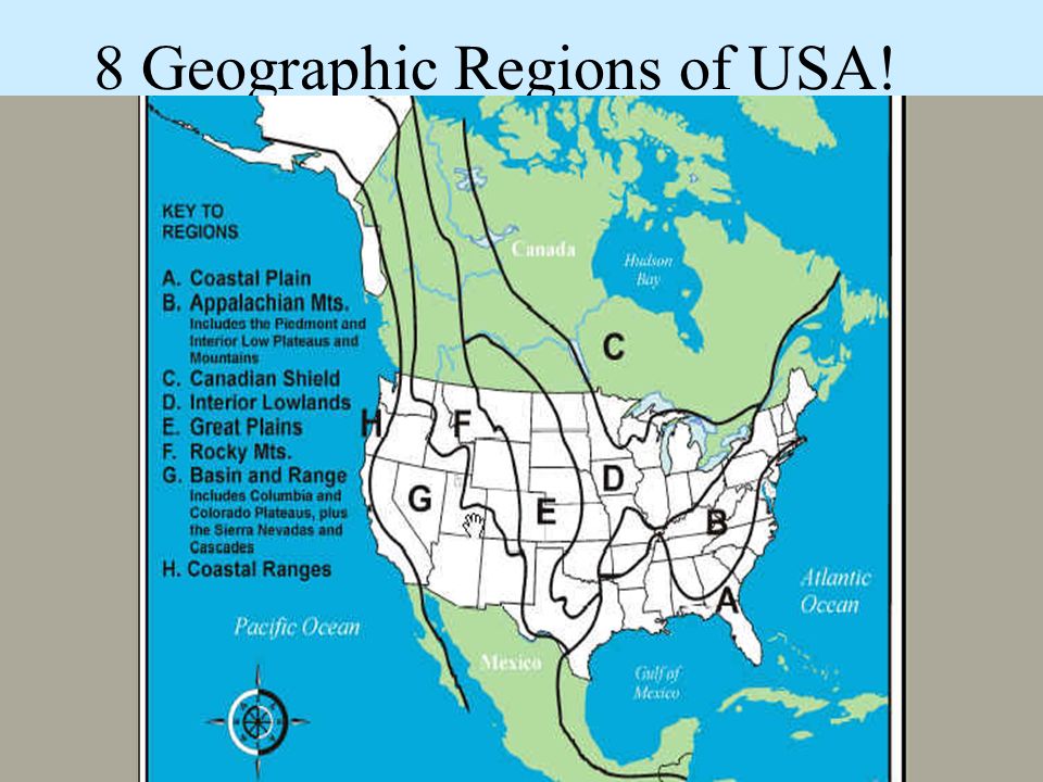 8 Geographic Regions of USA!