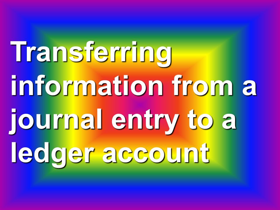 Transferring information from a journal entry to a ledger account