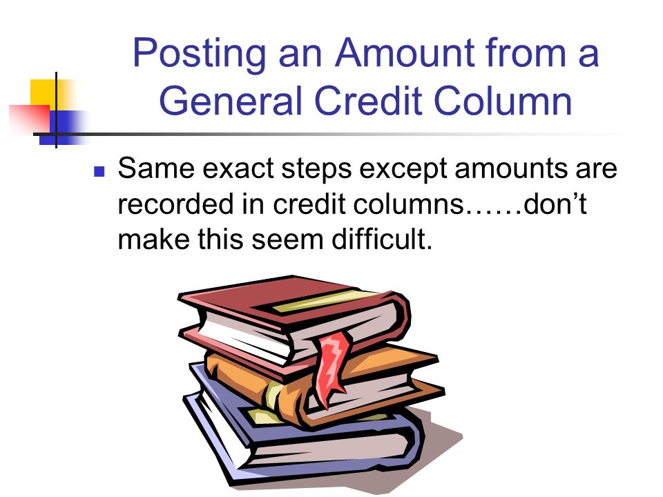 Posting an Amount from a General Credit Column