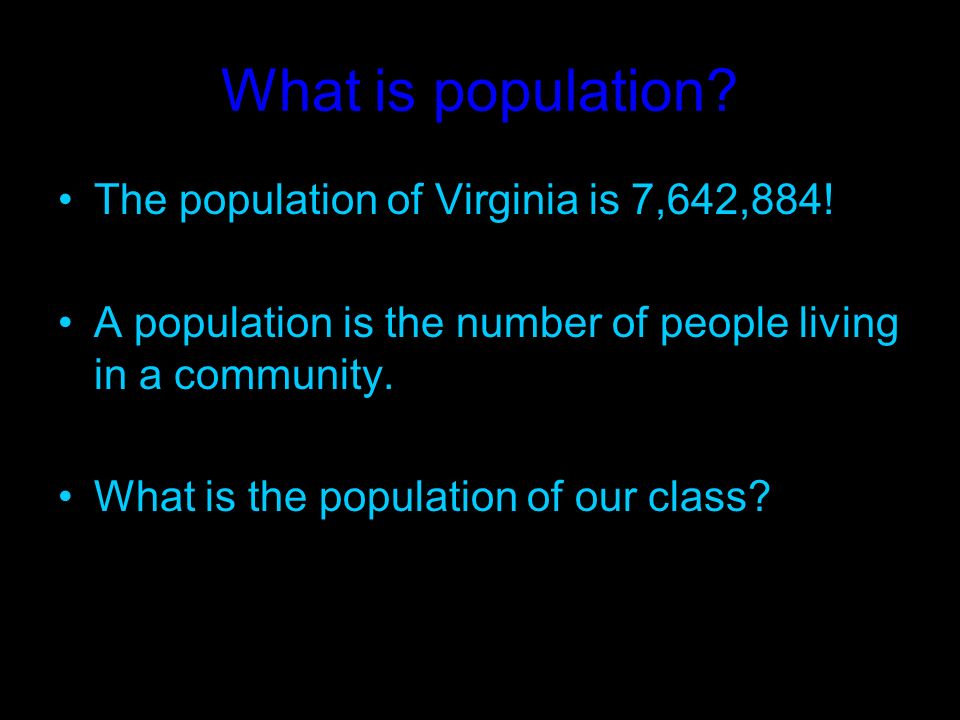 What is population The population of Virginia is 7,642,884!