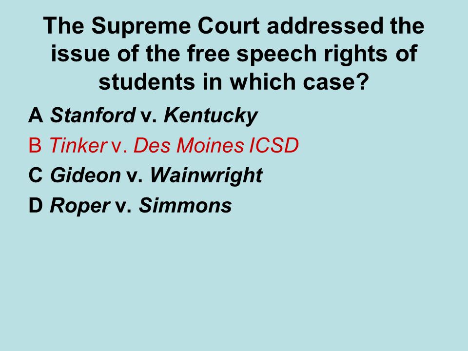 The Supreme Court addressed the issue of the free speech rights of students in which case