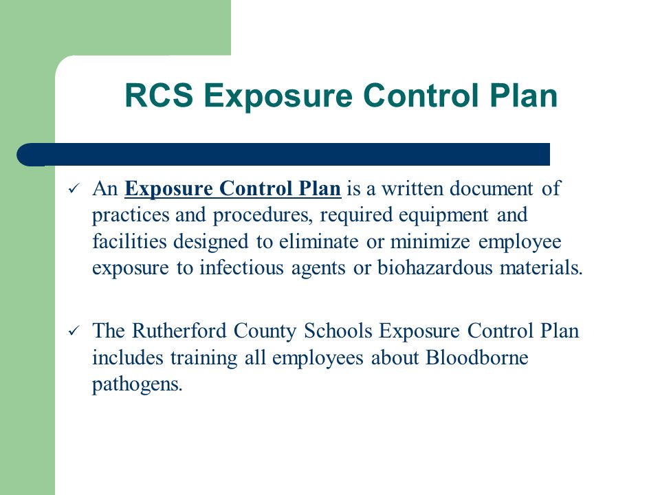 RCS Exposure Control Plan