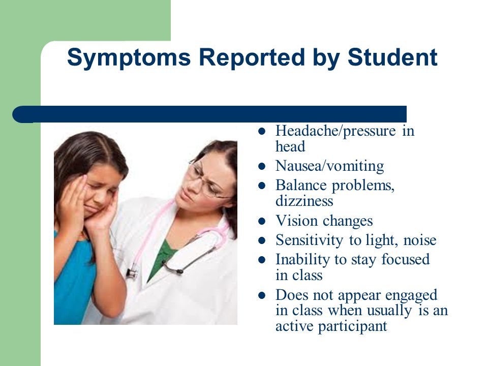 Symptoms Reported by Student