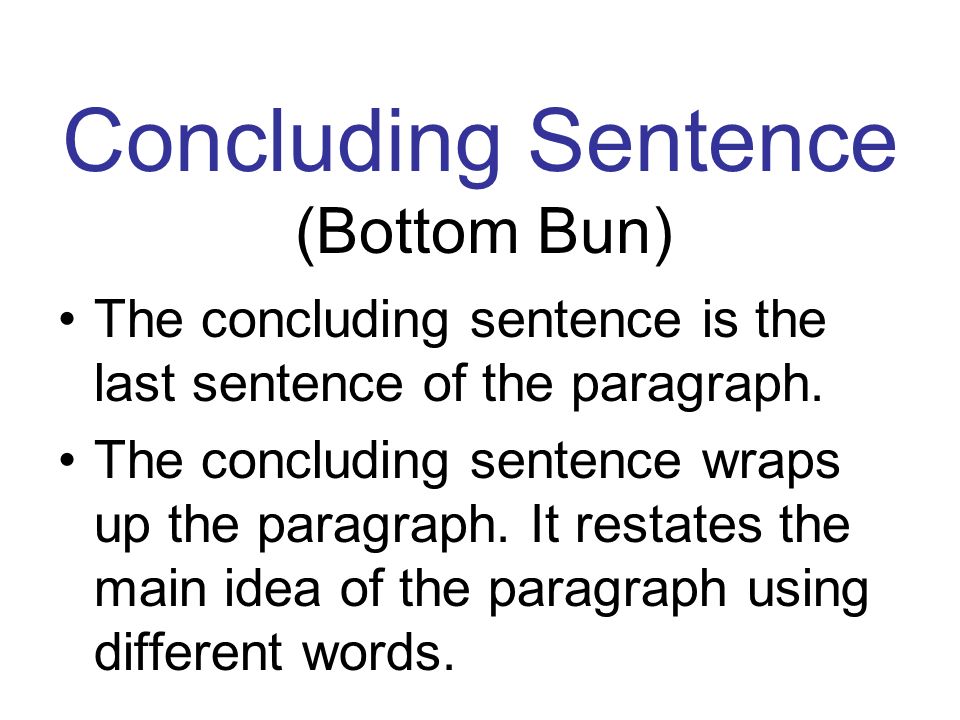 Concluding Sentence (Bottom Bun)