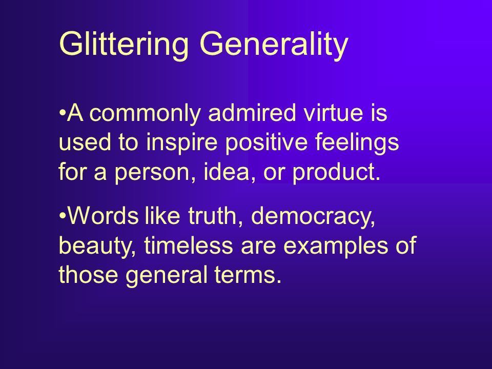 Glittering Generality