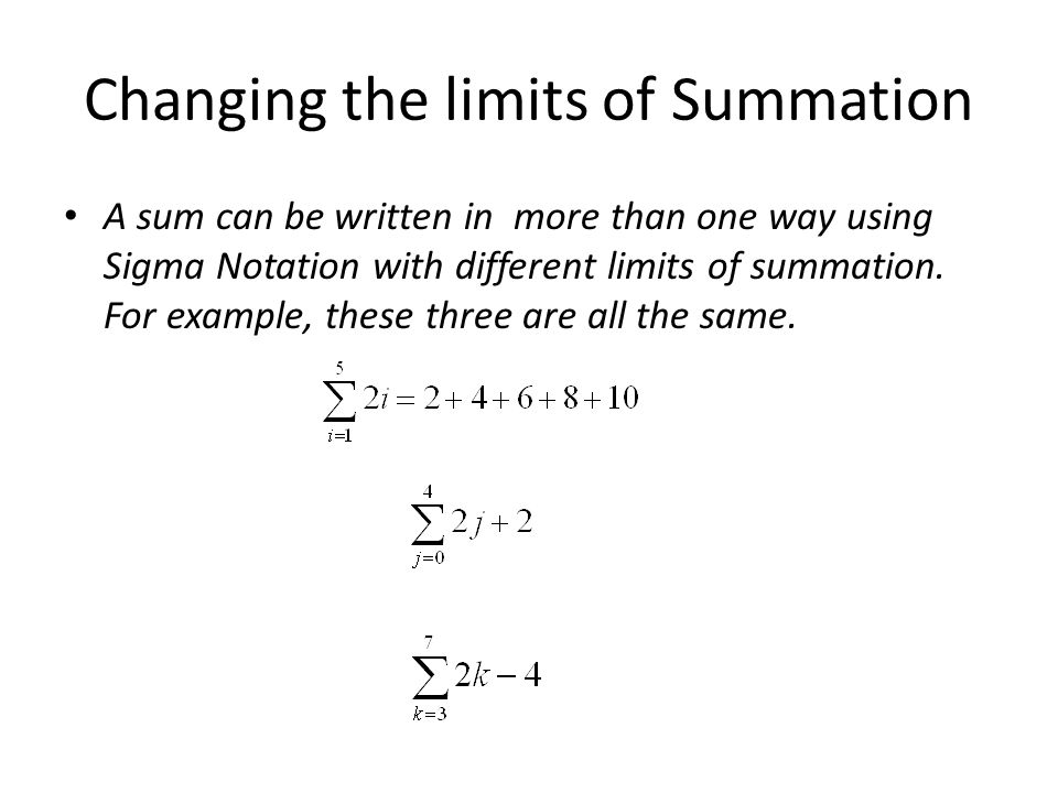 Changing the limits of Summation