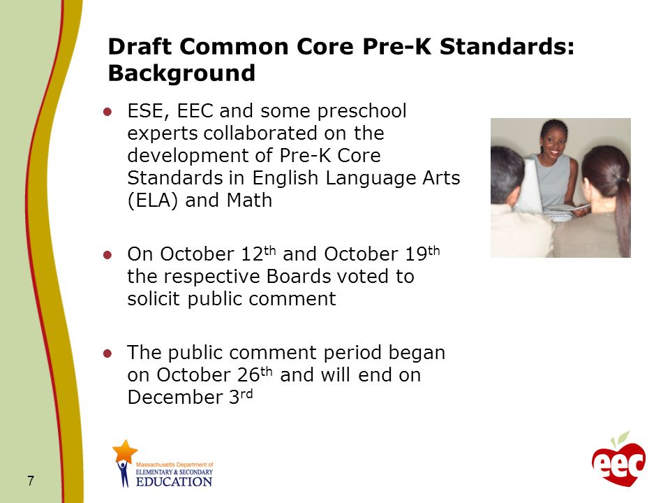 Draft Common Core Pre-K Standards: Background