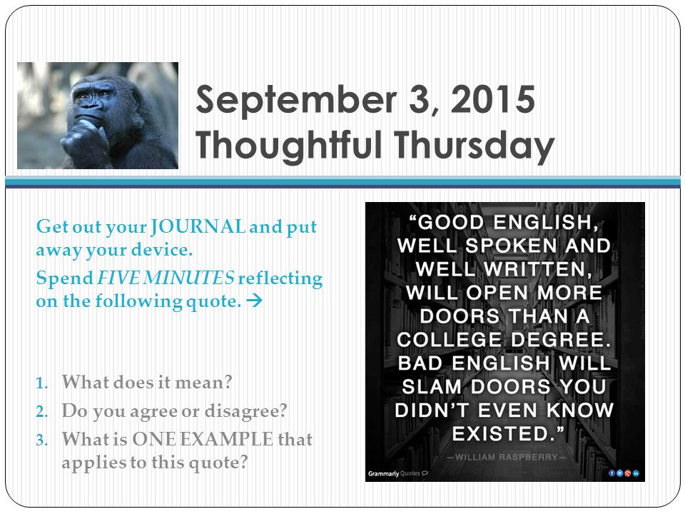 September 3, 2015 Thoughtful Thursday