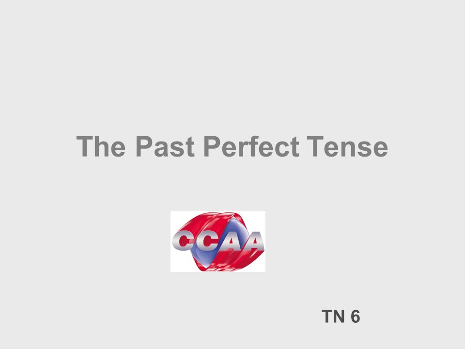 The Past Perfect Tense TN 6