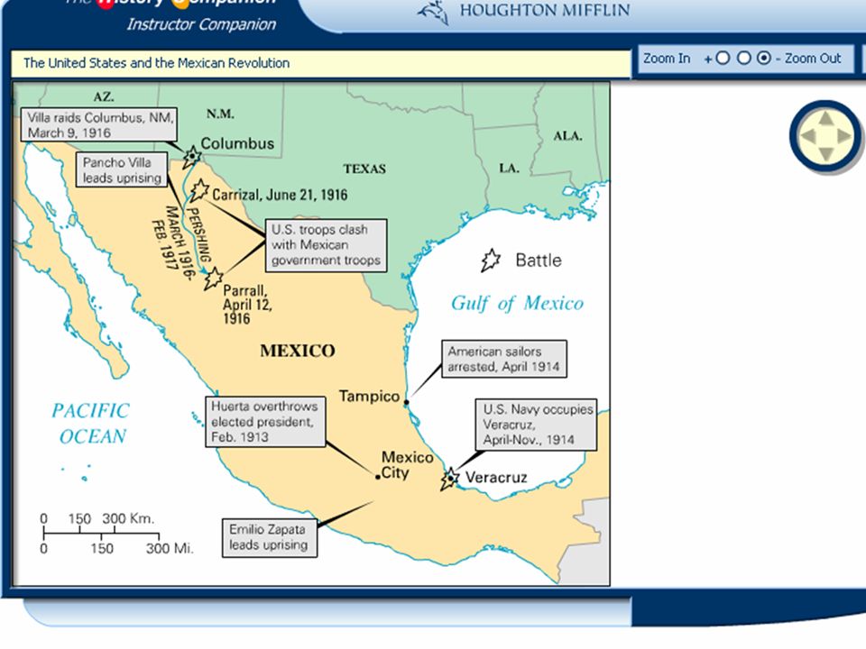 Map: The United States and the Mexican Revolution