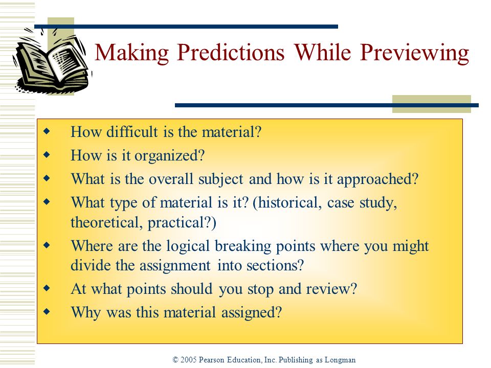 Making Predictions While Previewing