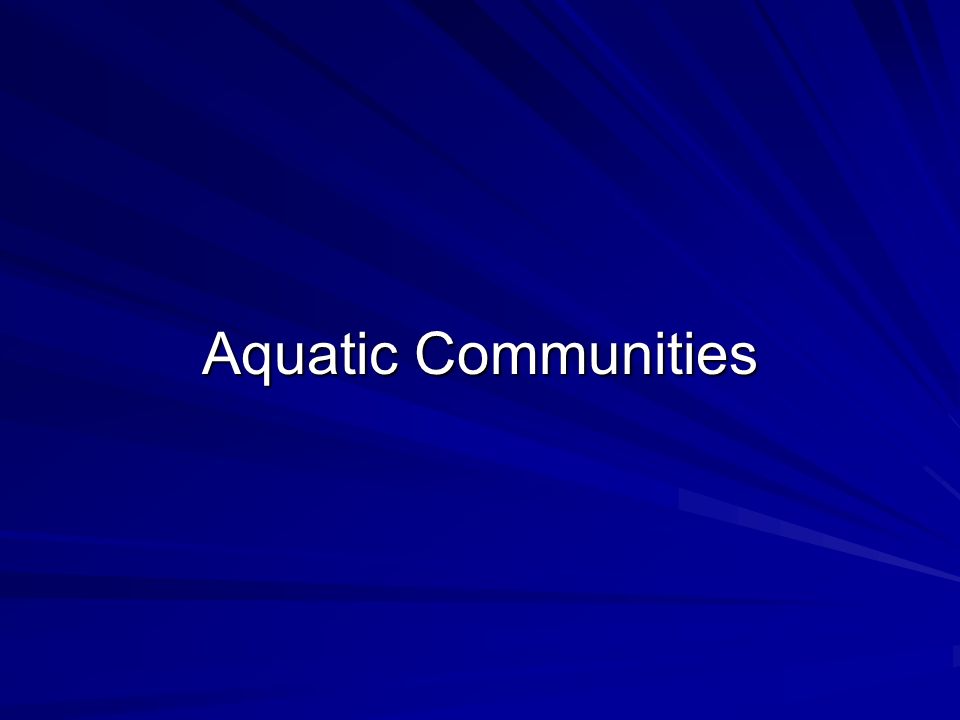 Aquatic Communities