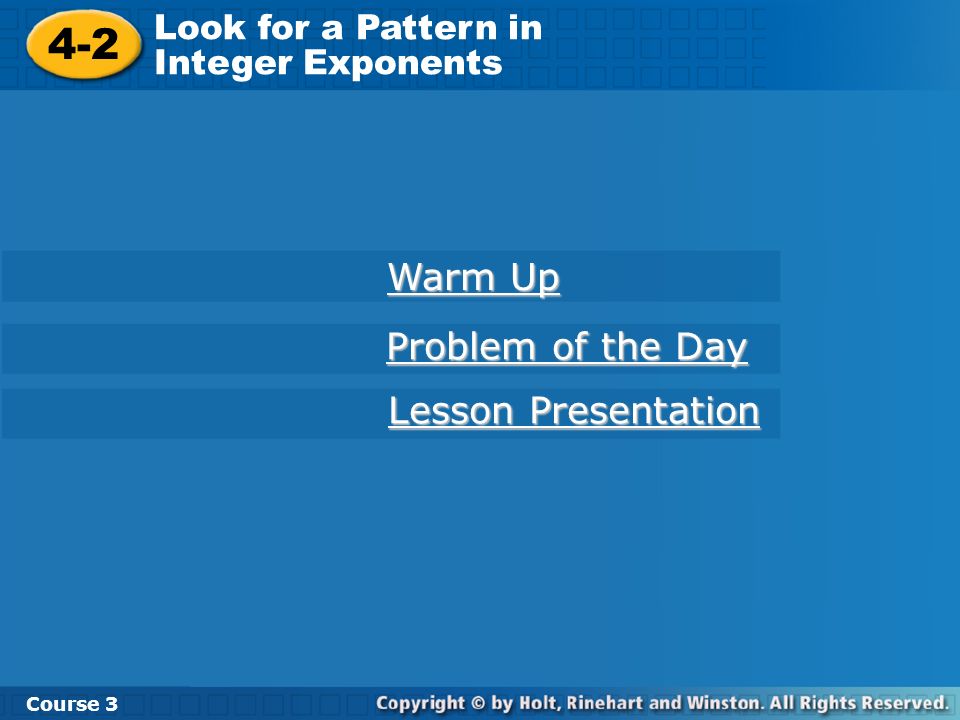 4-2 Warm Up Problem of the Day Lesson Presentation