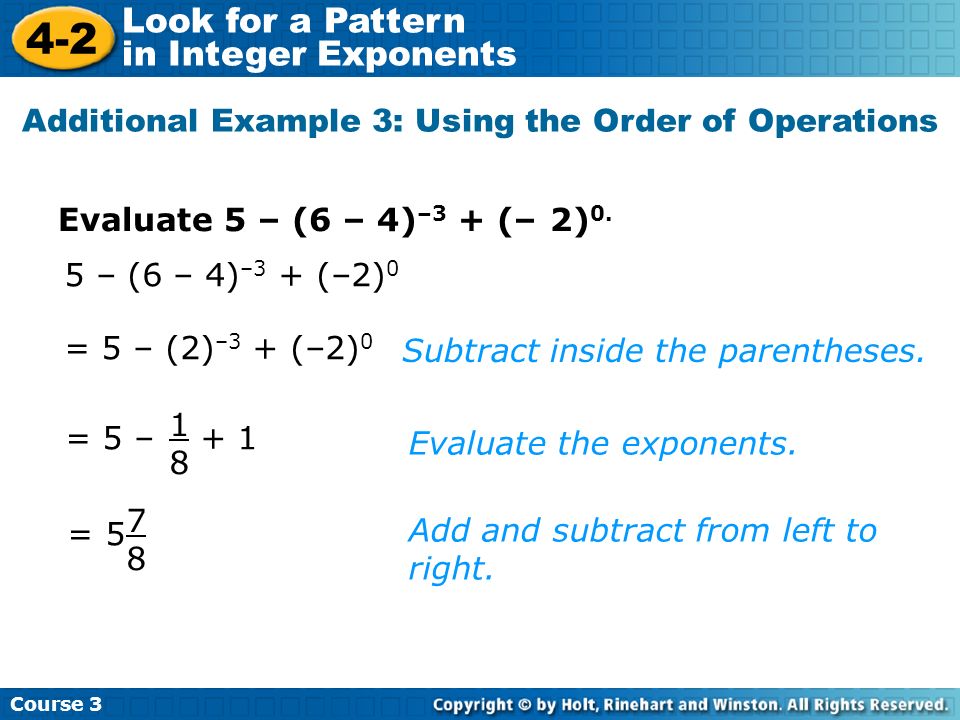 Additional Example 3: Using the Order of Operations