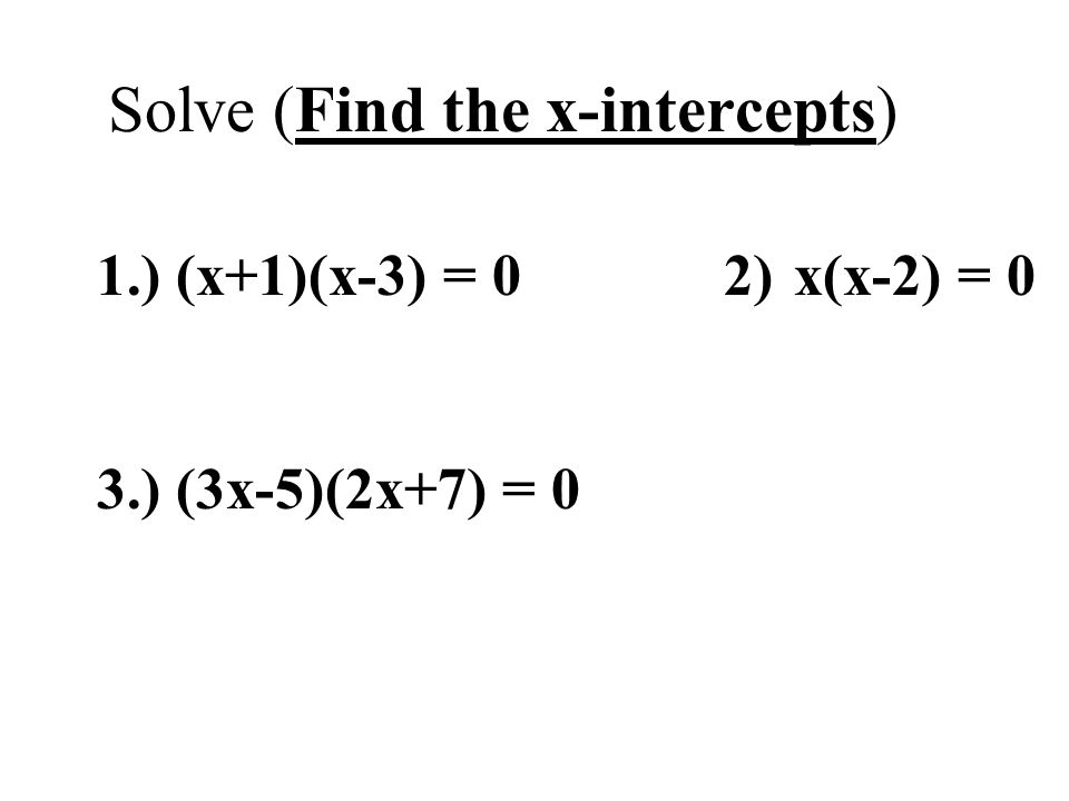 Solve (Find the x-intercepts)