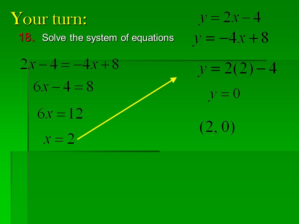 Your turn: 18. Solve the system of equations