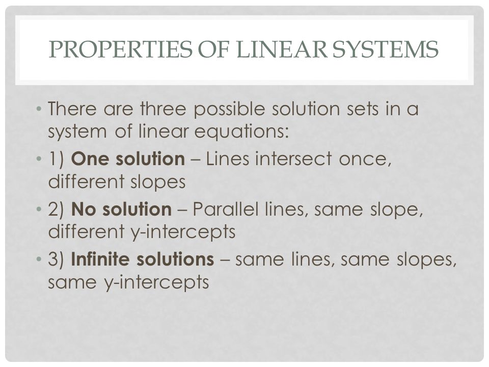Properties of linear systems