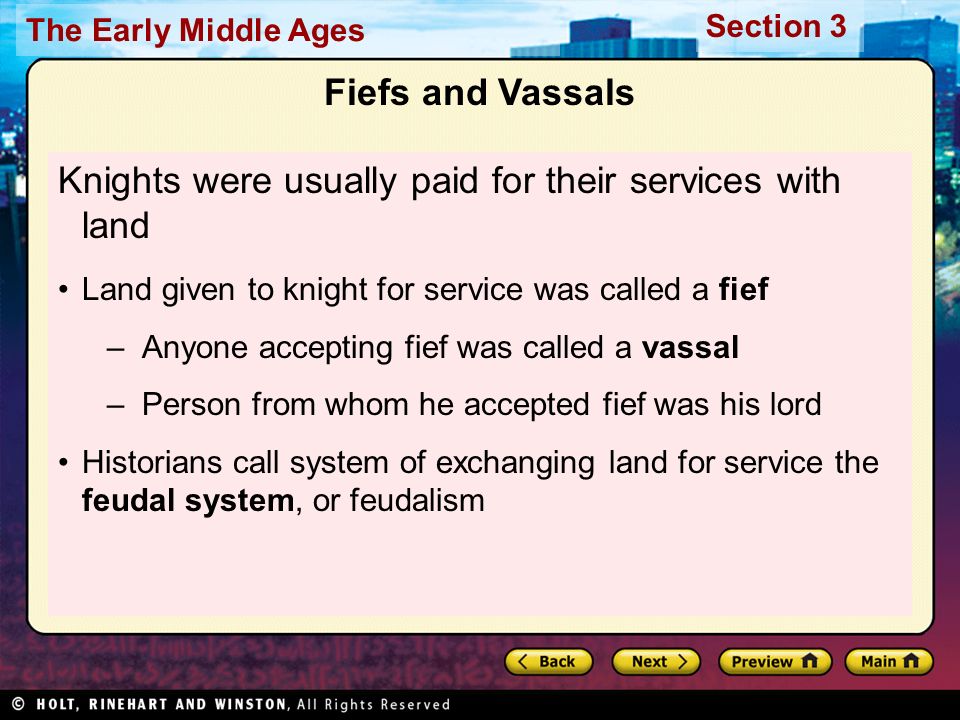 Knights were usually paid for their services with land