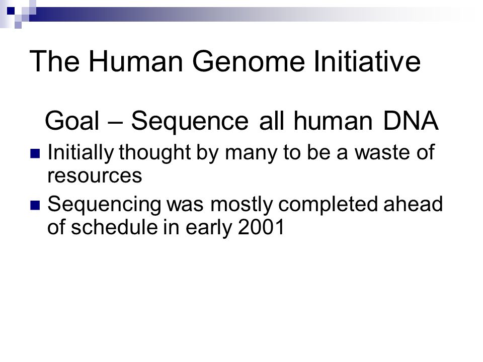 The Human Genome Initiative