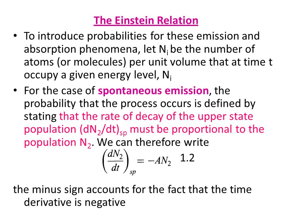 The Einstein Relation