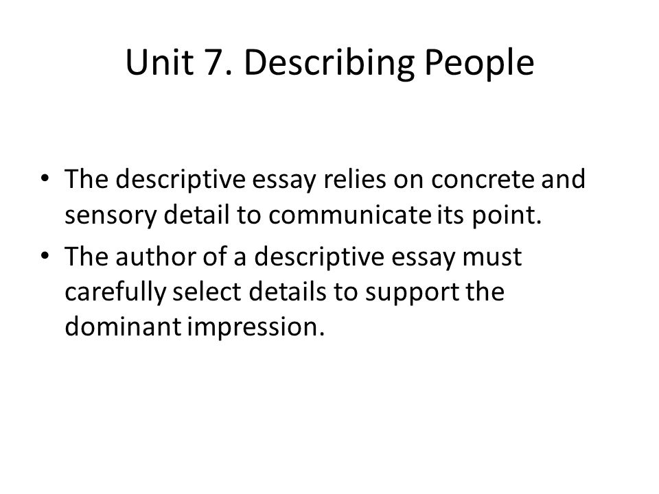Unit 7. Describing People