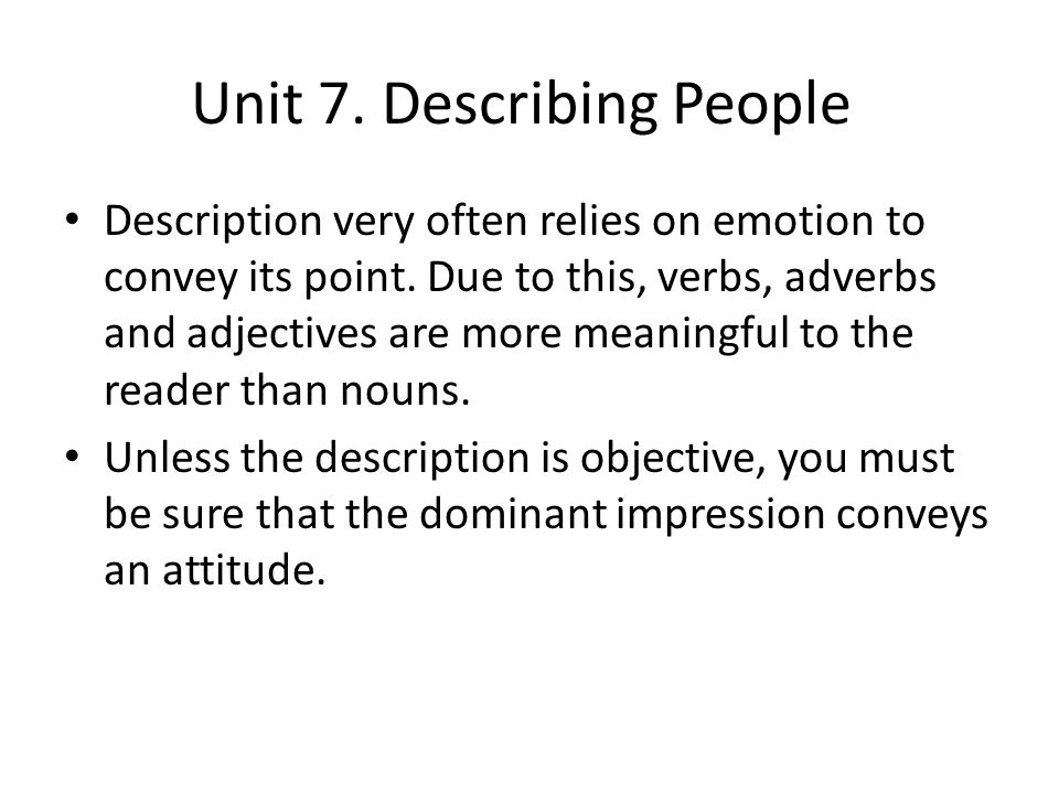 Unit 7. Describing People