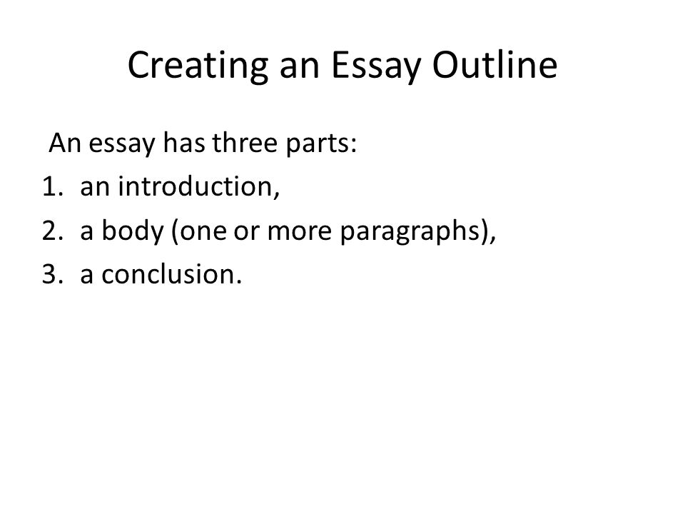 Creating an Essay Outline