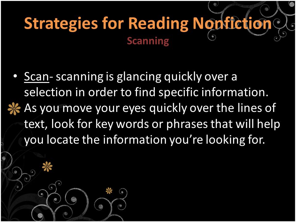 Strategies for Reading Nonfiction Scanning