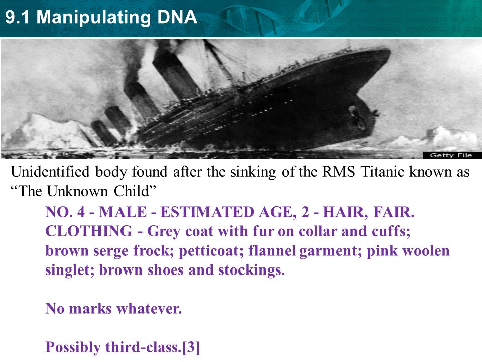 Unidentified body found after the sinking of the RMS Titanic known as The Unknown Child