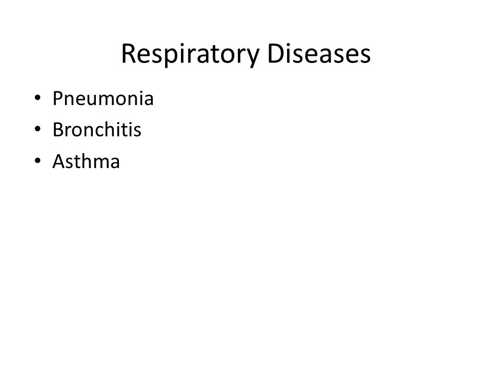 Respiratory Diseases Pneumonia Bronchitis Asthma