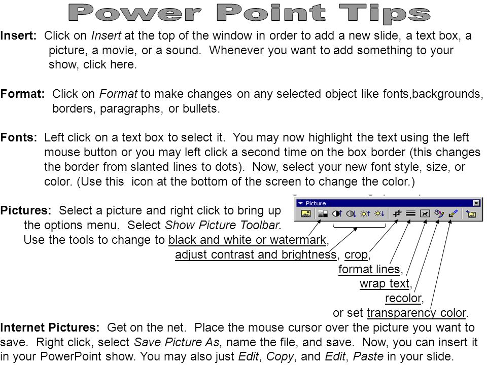Power Point Tips