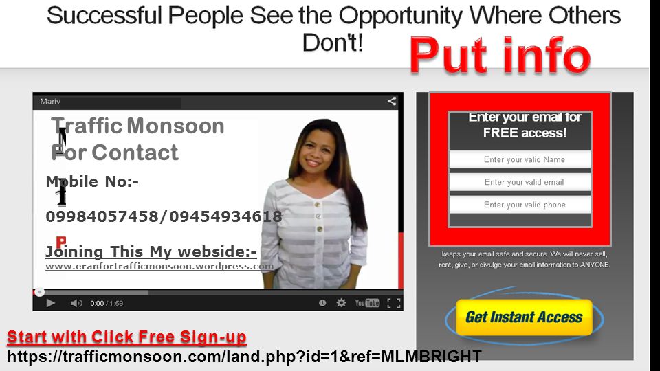 Put info Traffic Monsoon For Contact Start with Click Free Sign-up