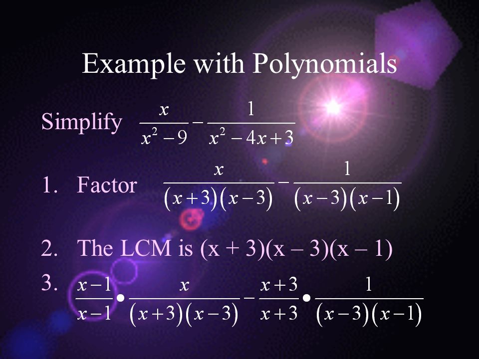 Example with Polynomials