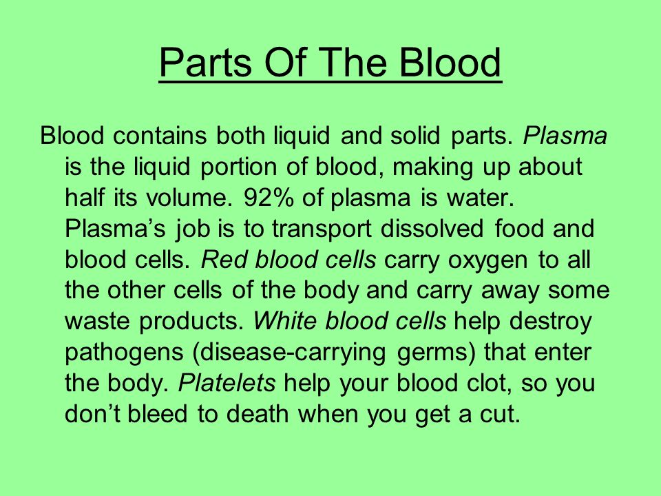 Parts Of The Blood