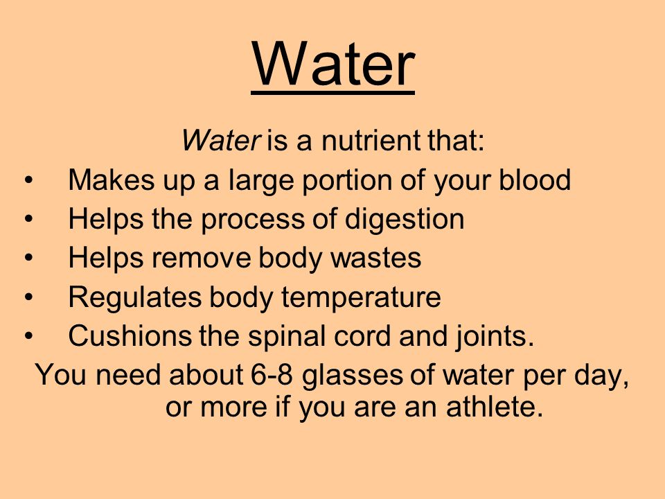 Water is a nutrient that: