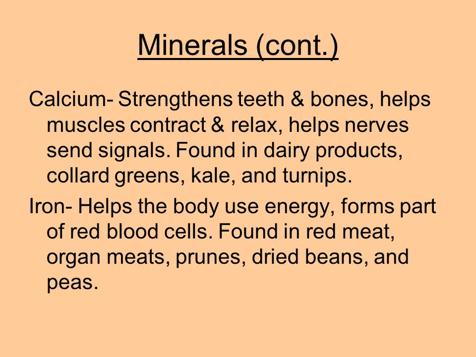 Minerals (cont.)